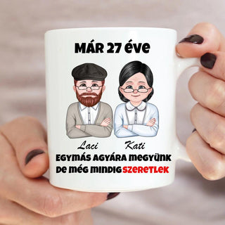 Szerelmes bögre – „Egymás agyára megyünk” felirattal