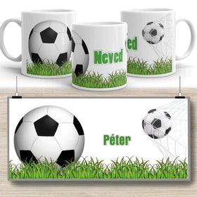 Névre szóló gyerek bögre – focis dizájn