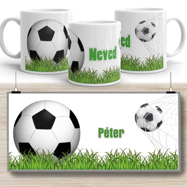 Névre szóló gyerek bögre – focis dizájn