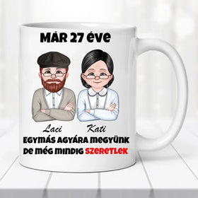 Szerelmes bögre – „Egymás agyára megyünk” felirattal