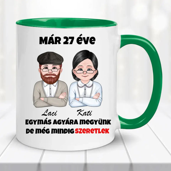 Szerelmes bögre – „Egymás agyára megyünk” felirattal