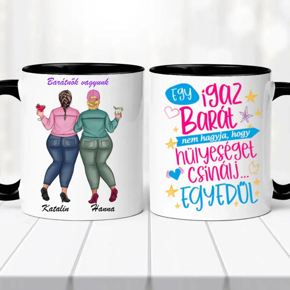 Barátnős bögre – két lányos dizájn No2.