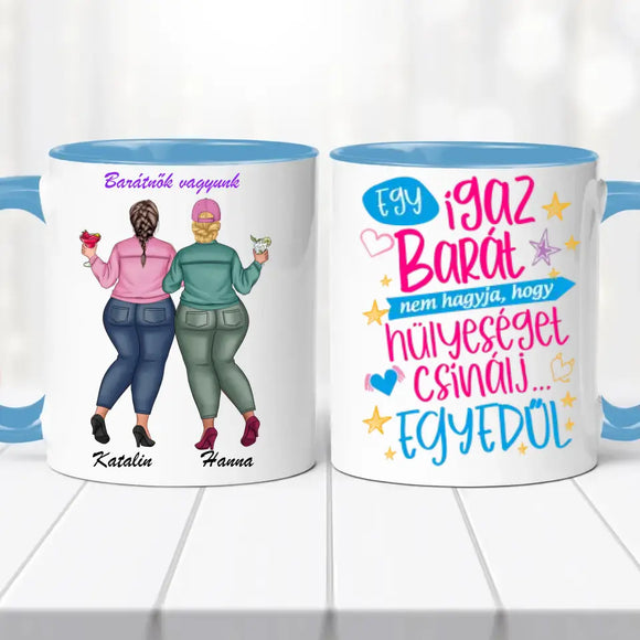 Barátnős bögre – két lányos dizájn No2.