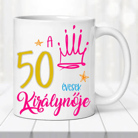 Születésnapi évszámos bögre – „Királynő” stílus