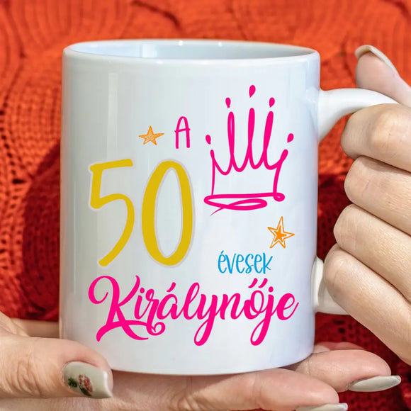 Születésnapi évszámos bögre – „Királynő” stílus