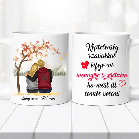 Szerelmes bögre – fa alatti dizájnnal