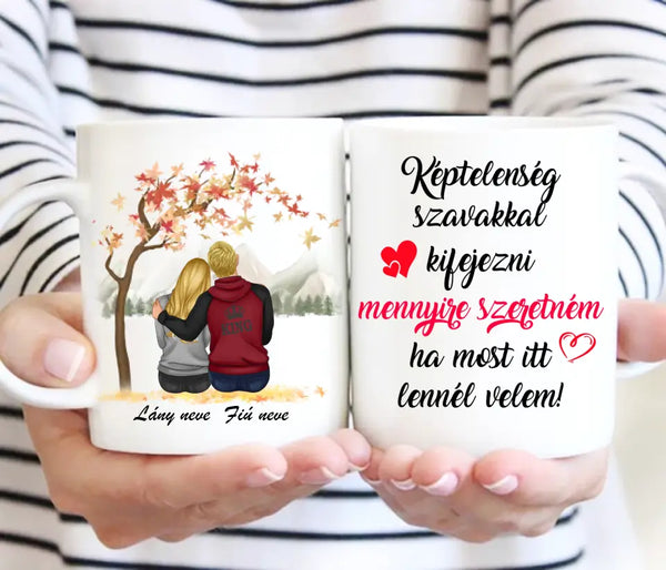 Szerelmes bögre – fa alatti dizájnnal