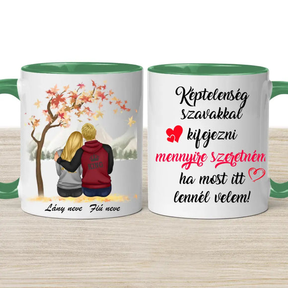 Szerelmes bögre – fa alatti dizájnnal