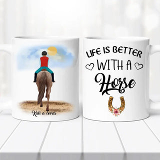 Lovas bögre – egyedi mintával No.2