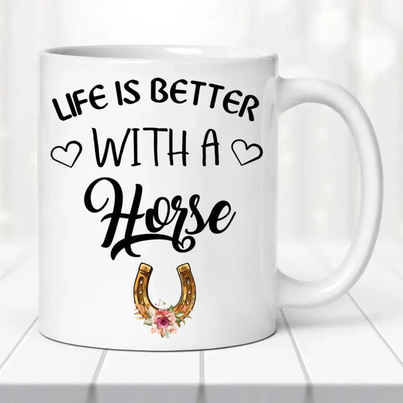 Lovas bögre – egyedi mintával No.2