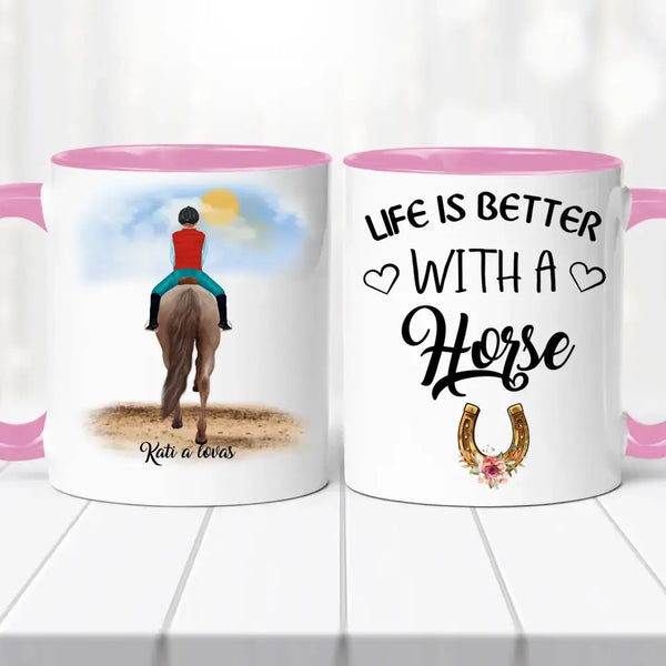 Lovas bögre – egyedi mintával No.2