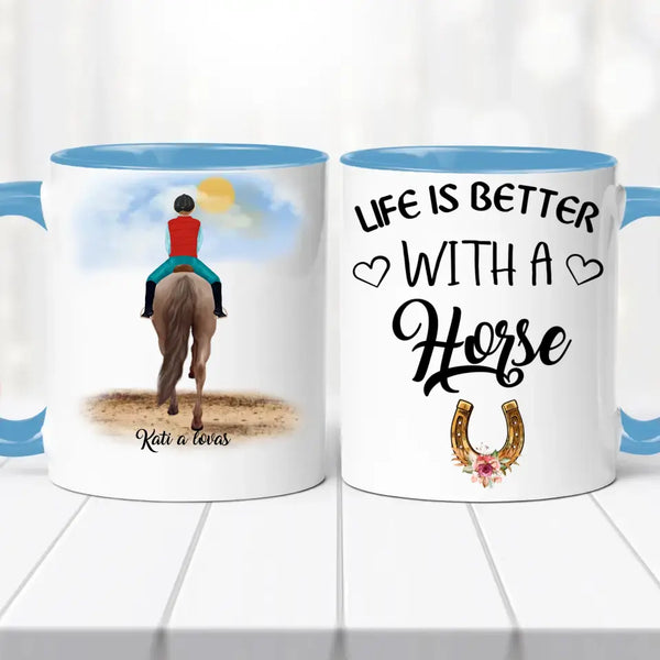 Lovas bögre – egyedi mintával No.2