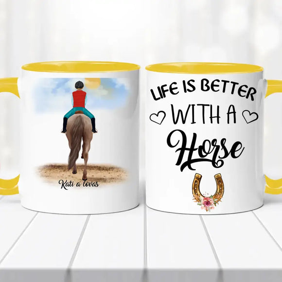 Lovas bögre – egyedi mintával No.2