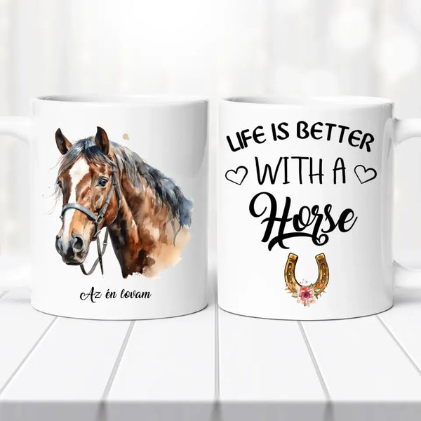 Lovas bögre – egyedi mintával