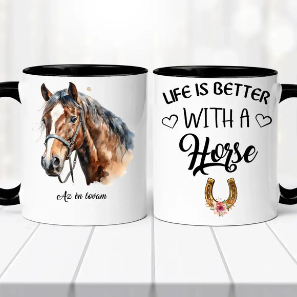 Lovas bögre – egyedi mintával