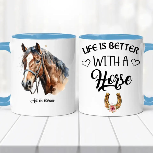 Lovas bögre – egyedi mintával