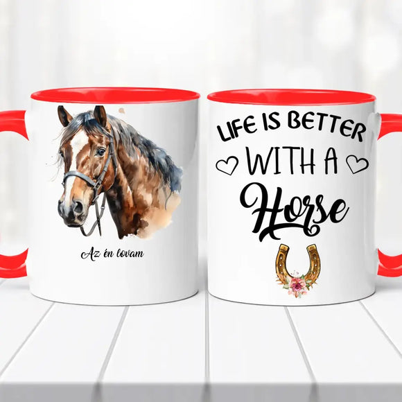 Lovas bögre – egyedi mintával