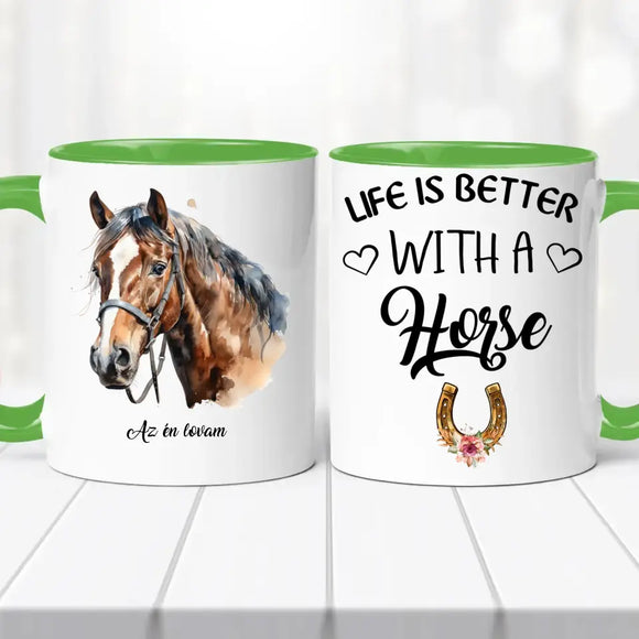 Lovas bögre – egyedi mintával