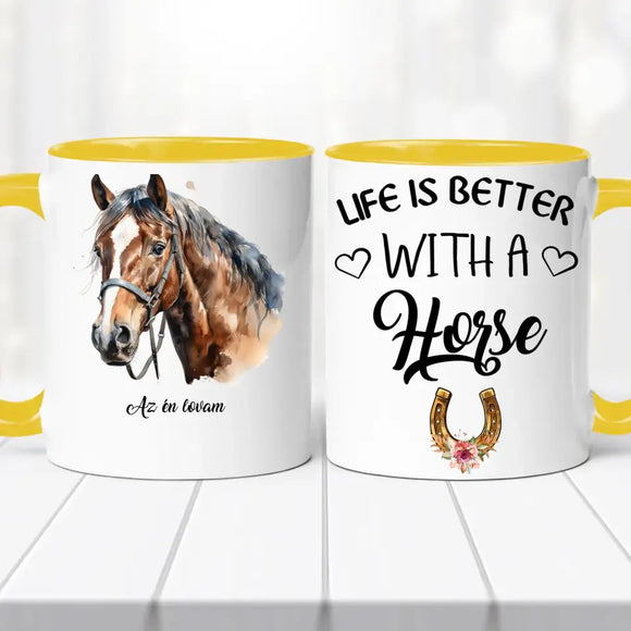 Lovas bögre – egyedi mintával