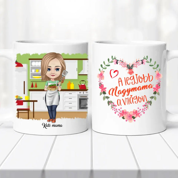 Névre szóló bögre – legjobb nagymamának