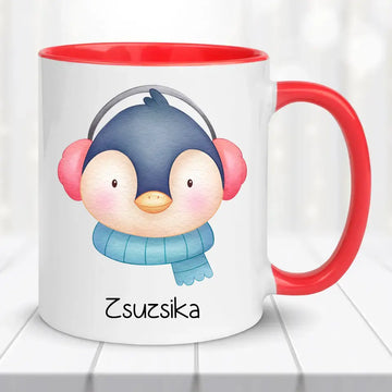 Karácsonyi bögre gyerekeknek – téli állatokkal - 0