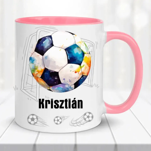 Névre szóló focis bögre – egyedi felirattal