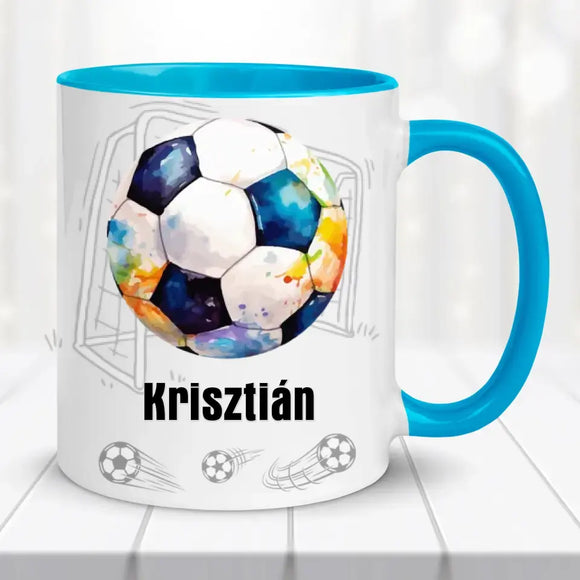 Névre szóló focis bögre – egyedi felirattal