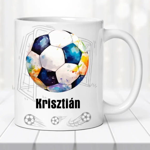 Névre szóló focis bögre – egyedi felirattal