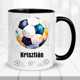 Névre szóló focis bögre – egyedi felirattal