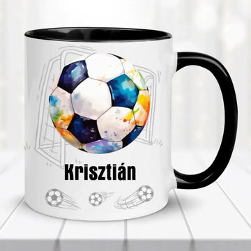 Névre szóló focis bögre – egyedi felirattal