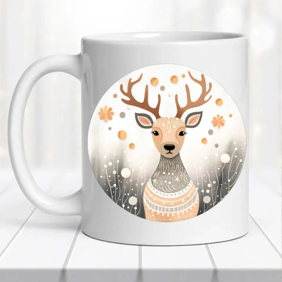 Karácsonyi bögre – szarvas grafikával