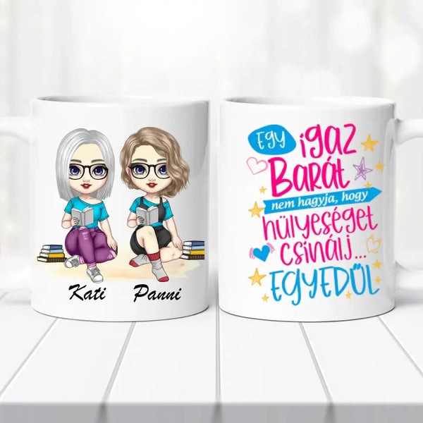Barátnős bögre – két lányos dizájn