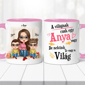 Családi bögre – anya, fia és lánya