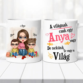 Családi bögre – anya, fia és lánya - 0