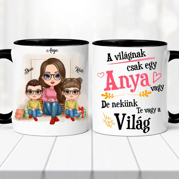 Családi bögre – anya, fia és lánya
