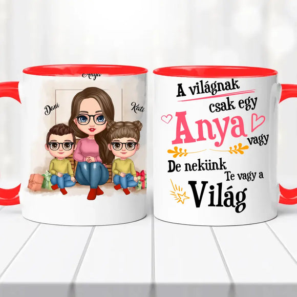 Családi bögre – anya, fia és lánya