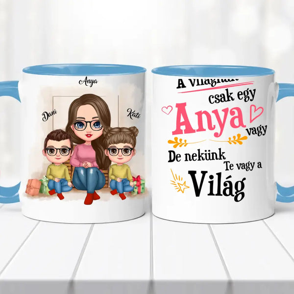 Családi bögre – anya, fia és lánya