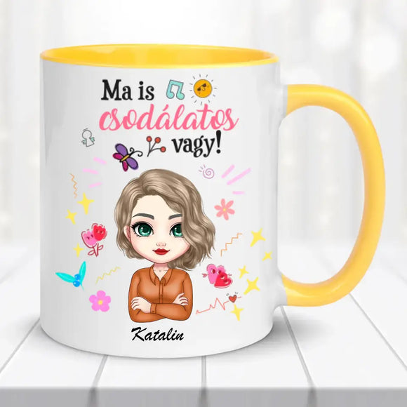 Ajándék bögre – „Csodálatos vagy” felirattal