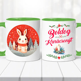 Karácsonyi bögre – nyuszis dizájn - 0