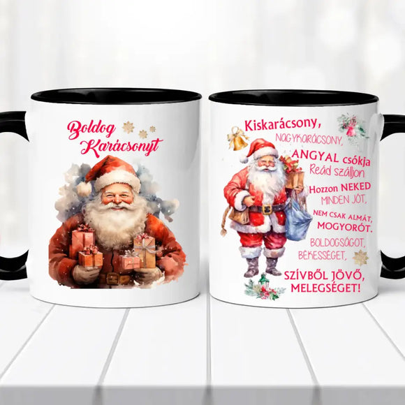 Karácsonyi bögre – Télapó grafikával