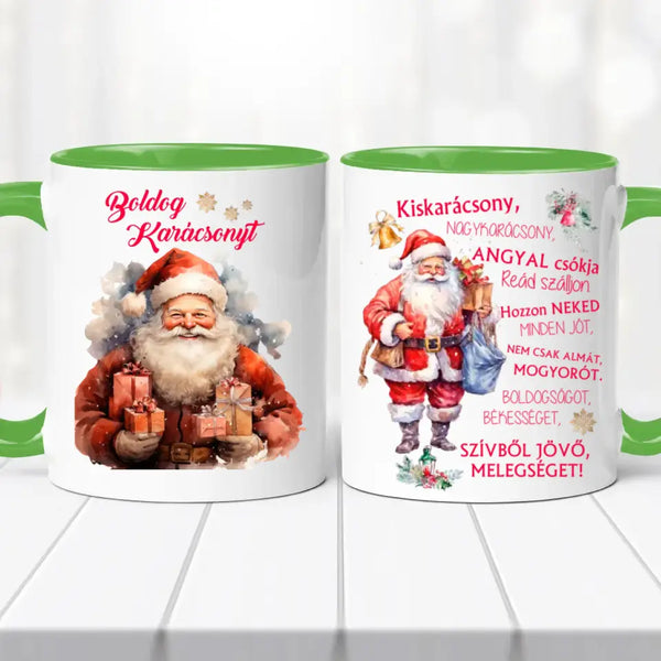 Karácsonyi bögre – Télapó grafikával