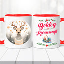 Karácsonyi bögre – szarvas grafikával-2