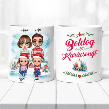 Családi karácsonyi bögre – szülőknek és gyerekeknek