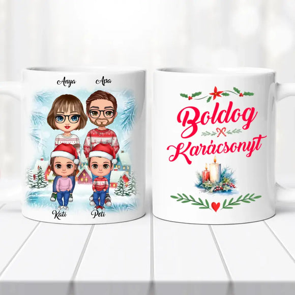 Családi karácsonyi bögre – szülőknek és gyerekeknek