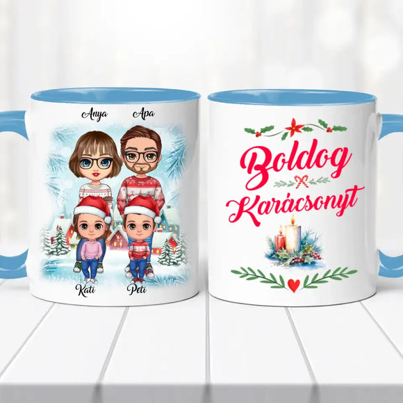 Családi karácsonyi bögre – szülőknek és gyerekeknek