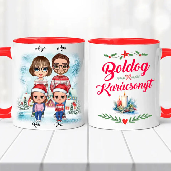 Családi karácsonyi bögre – szülőknek és gyerekeknek