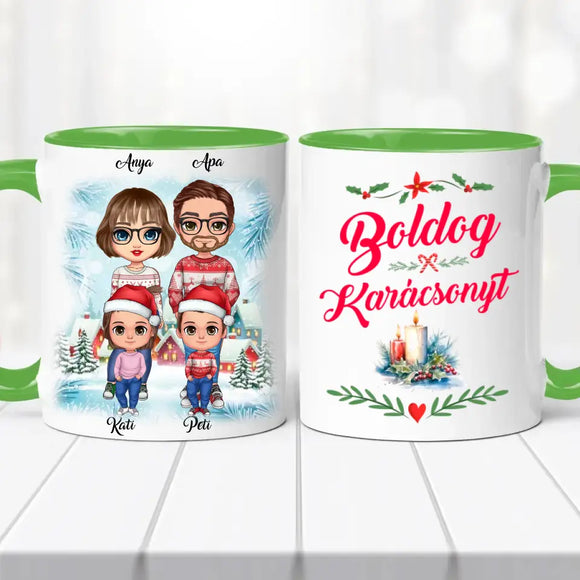 Családi karácsonyi bögre – szülőknek és gyerekeknek