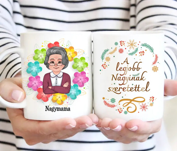 Névre szóló bögre – „Legjobb nagymamának”