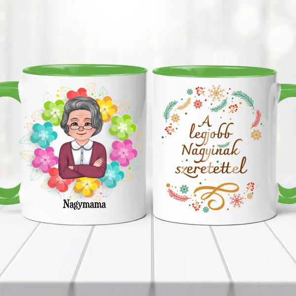 Névre szóló bögre – „Legjobb nagymamának”