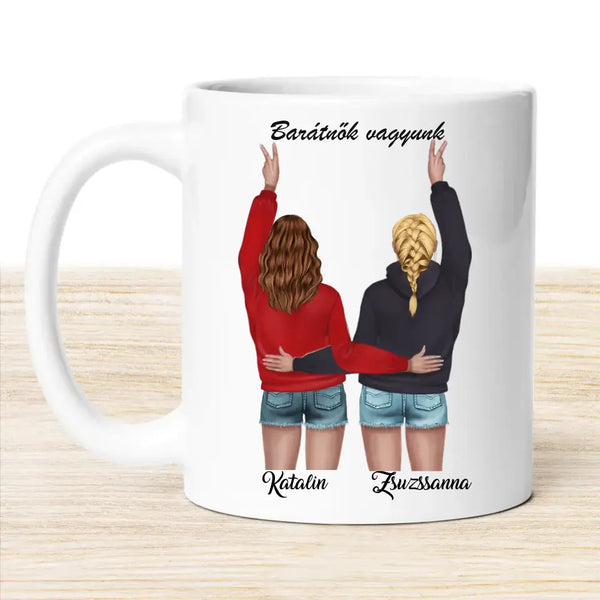 Barátnős bögre – két lánnyal
